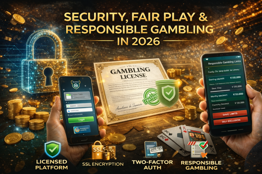 Online gambling security and responsible gaming tools including SSL encryption, fair play casino, and licensed betting platforms in 2026