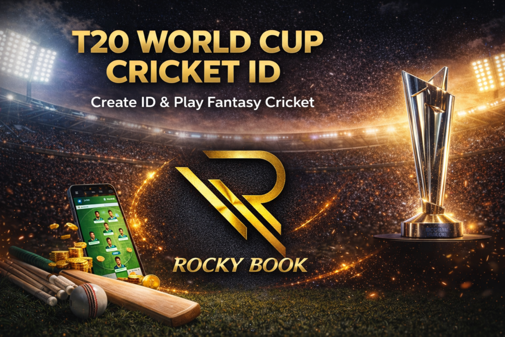 T20 World Cup Cricket ID by Rocky Book with fantasy cricket platform promotion