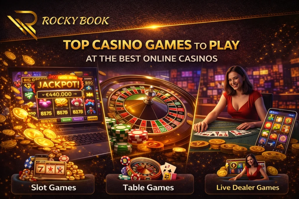 Rocky Book online casino banner showing slot games, roulette table games, and live dealer blackjack with logo and bonus graphics

(Descriptive + keywords + natural = perfect)

✅ Title Attribute

Top Casino Games at Rocky Book – Slots, Table Games & Live Dealers

✅ Caption (optional but great for engagement)

Explore slots, table games, and live dealer action at Rocky Book — the ultimate online casino experience.

✅ Meta Image Description (long form)

Horizontal promotional banner for Rocky Book online casino highlighting top casino games including slot machines, roulette, poker tables, and live dealer blackjack with secure and bonus-focused gameplay.

✅ Optimized HTML Snippet

Use this directly on your blog:

<img decoding=