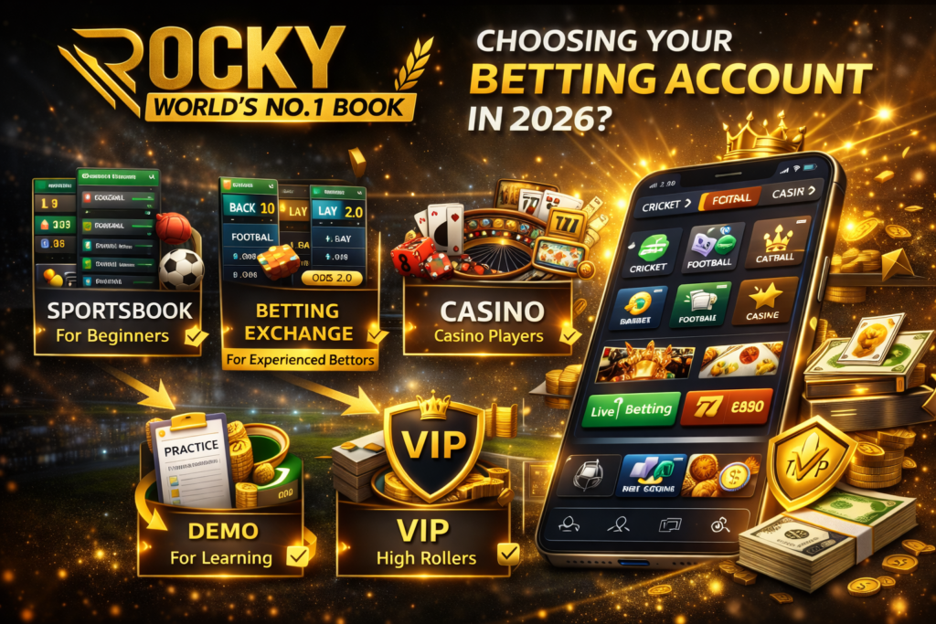 ROCKY Types of Betting Accounts 2026 – Sportsbook, Exchange, Casino, VIP and Demo