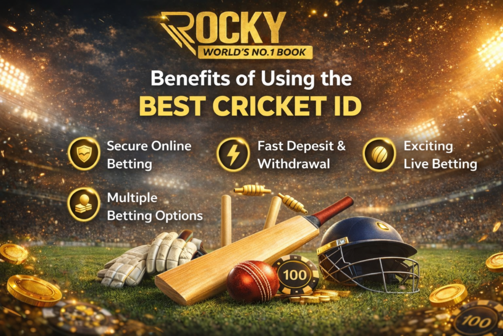 Benefits of using the best cricket ID for secure online cricket betting with Rocky World's No.1 Book logo
