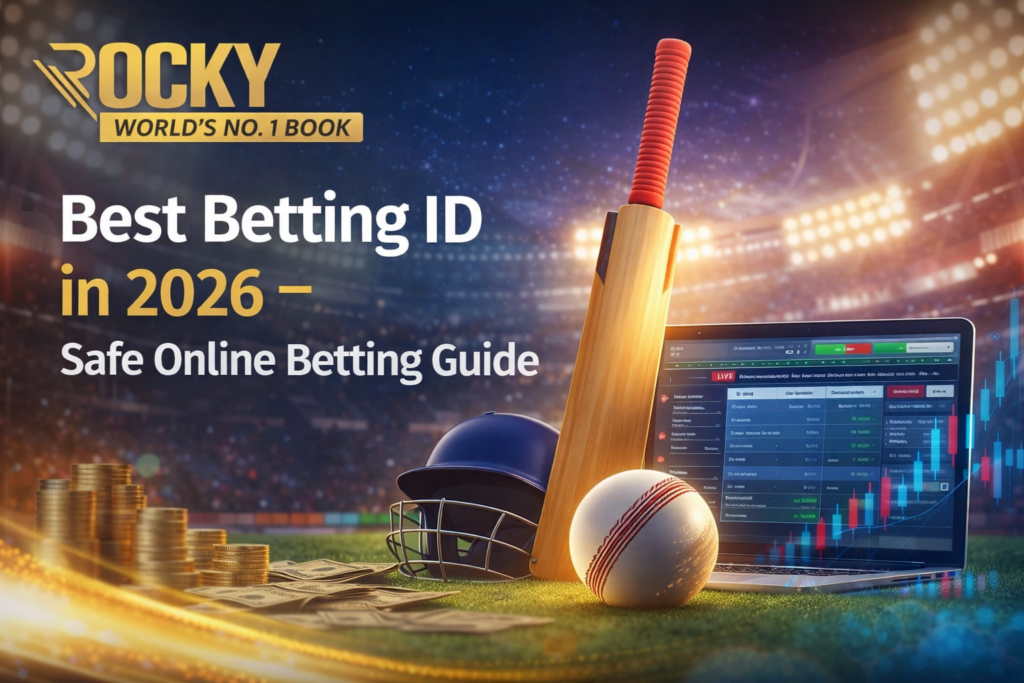 Best Betting ID in 2026 safe online betting guide with Rocky Book logo