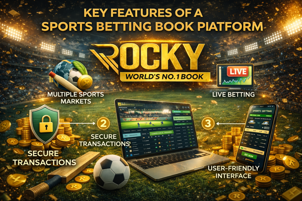 Key features of Rocky sports betting book platform including live betting secure transactions and multiple sports markets