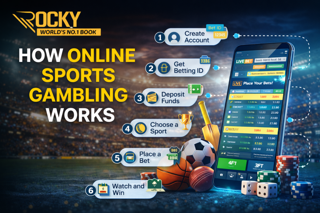 How online sports gambling platforms work with Rocky betting platform logo