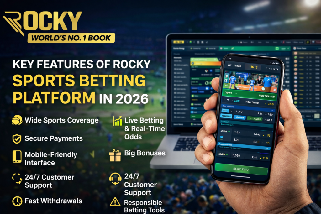 Rocky World’s No 1 Book sports betting platform features with live odds and secure mobile betting interface