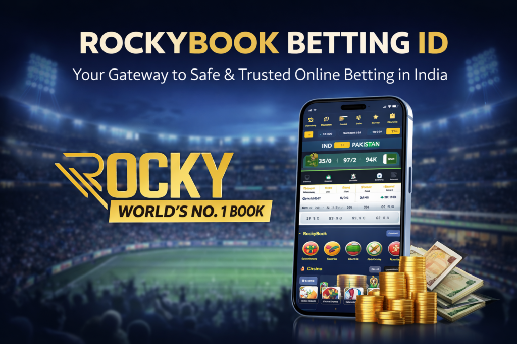 RockyBook Betting ID is a secure account that allows users to access online betting, cricket betting, and live casino games in India