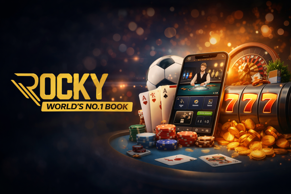 Online Games Gambling ID Rocky online games gambling platform with casino games, poker, sports betting and mobile gaming interface