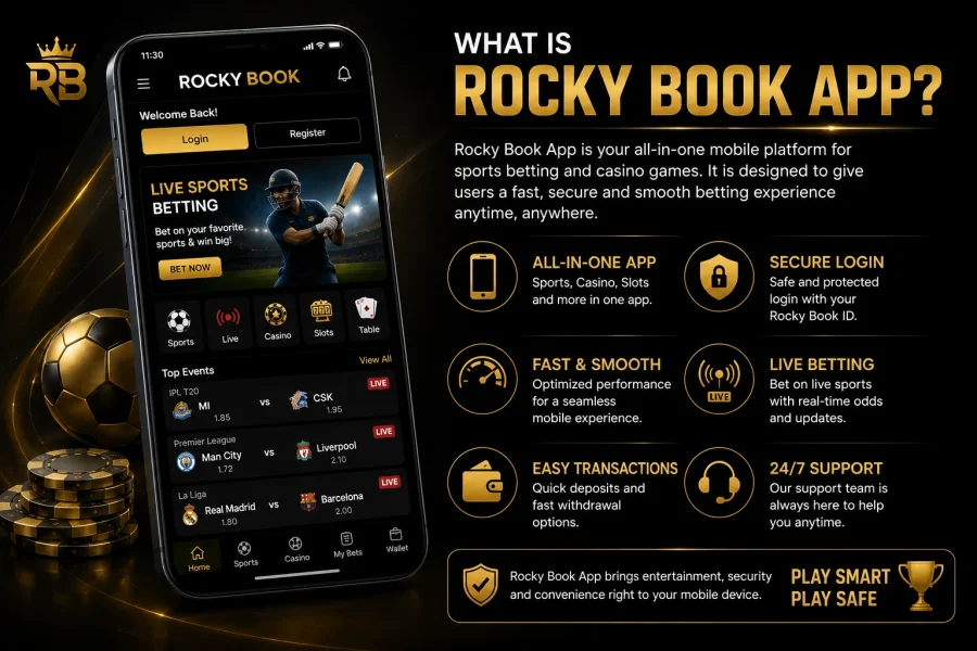 Rocky Book Sports App for cricket football and live betting